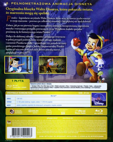 Pinokio (Disney) Czarne charakterki [Blu-Ray]