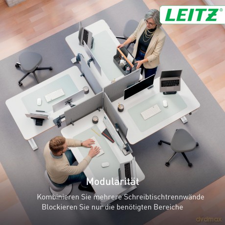 Leitz: LEITZ Tischtrennwand 61220085, hellgrau