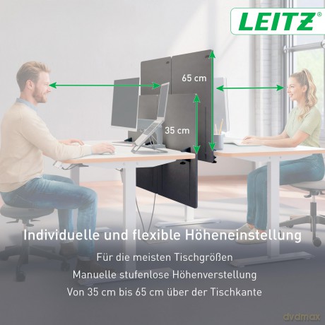 Leitz: LEITZ Tischtrennwand 61220085, hellgrau
