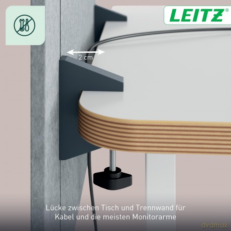 Leitz: LEITZ Tischtrennwand 61220085, hellgrau