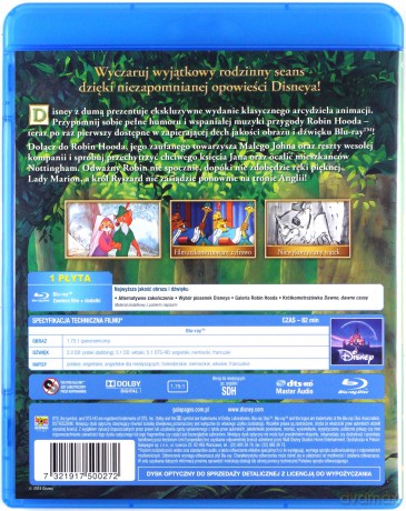 Robin Hood (Disney) Czarne charakterki [Blu-Ray]