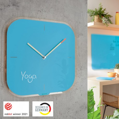 LEITZ Wanduhr Cosy blau Sicherheitsglas