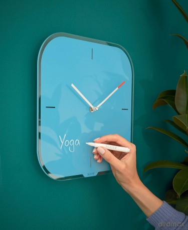 LEITZ Wanduhr Cosy blau Sicherheitsglas