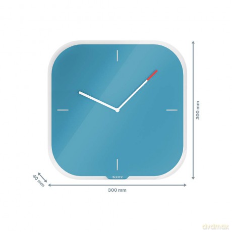 LEITZ Wanduhr Cosy blau Sicherheitsglas