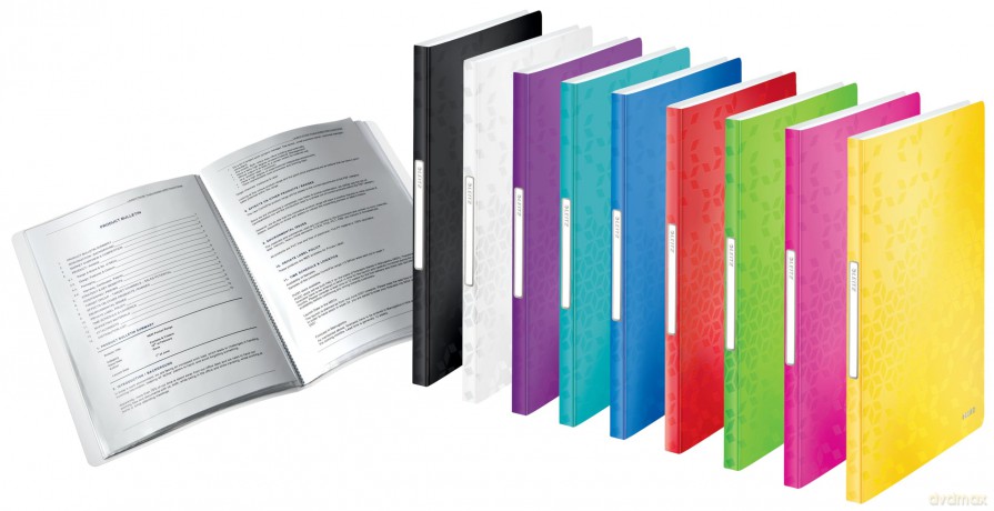 LEITZ WOW Sichtbuch pink-metallic mit 40