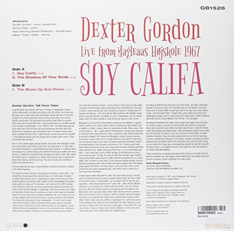 Dexter Gordon: Soy Califa: Live From Magleaas Hojskole 1967 [Winyl]