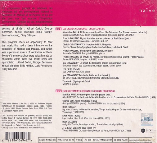 Les musiques de Matisse-Picasso [2CD]
