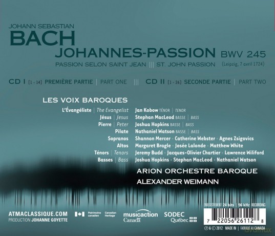 Les Voix Baroques;Arion Orches-Johannes Passion: Les Voix Baroques;Arion Orches-Johannes Passion [2CD]