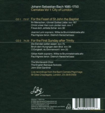 John Eliot Gardiner: Bach: Cantatas, Vol 1 /Gardiner [2CD]