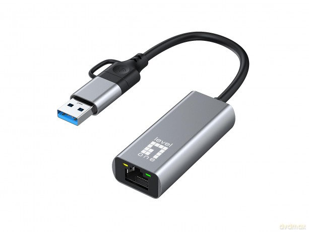 LevelOne Adapter USB-C + USB-A -> RJ45 1