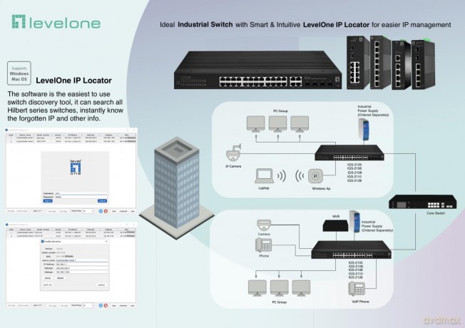 LevelOne Switch 6x GE IGS-2106 2xSFP, 4x