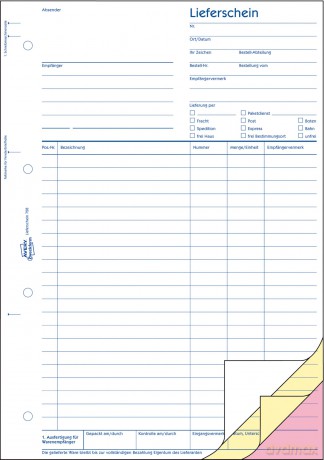 Lieferschein M.Empf.A4,3x50Bla