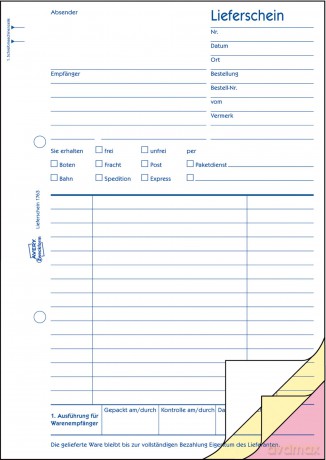 Lieferschein,A5,3x40Blatt