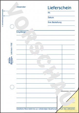 Lieferschein,A6,2x40Blatt