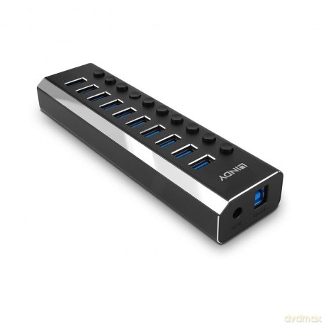 LINDY 10 Port USB 3.0 Hub mit Ein-/Aussc