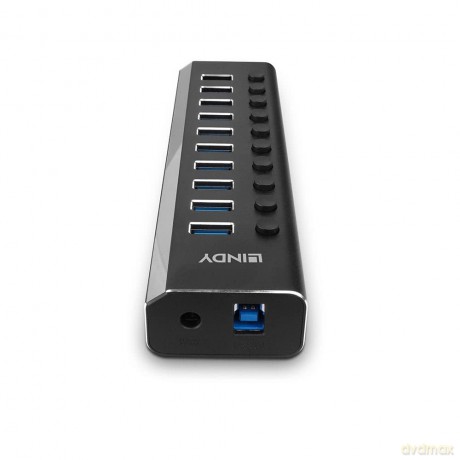LINDY 10 Port USB 3.0 Hub mit Ein-/Aussc