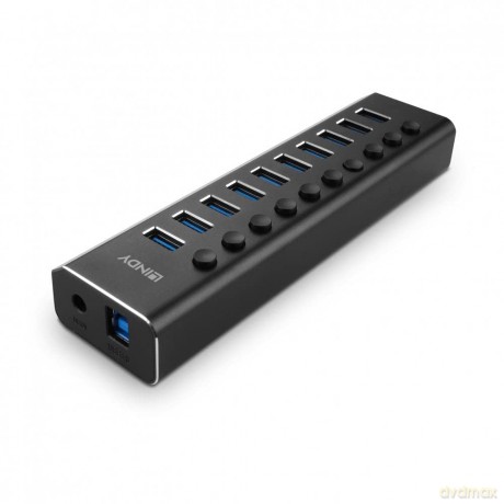 LINDY 10 Port USB 3.0 Hub mit Ein-/Aussc