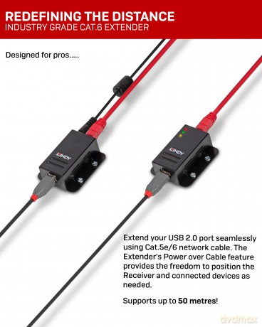 LINDY Extender USB 2.0 Cat5 Power over R