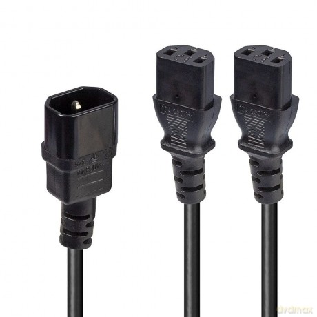 LINDY IEC-Netzkabel C14 an 2x IEC C13 1m