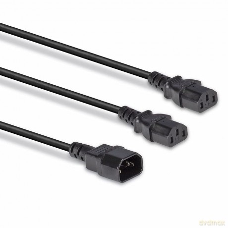 LINDY IEC-Netzkabel C14 an 2x IEC C13 1m