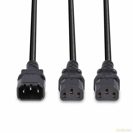 LINDY IEC-Netzkabel C14 an 2x IEC C13 1m