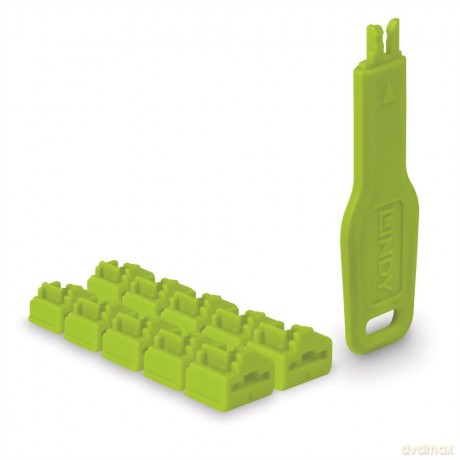 LINDY RJ45 Port Schlśsser grźn, 10 Stc