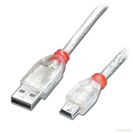 LINDY USB 2.0 Kabel Typ A/mini-B transpa