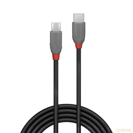 LINDY USB 2.0 Kabel Typ C/Micro-B Anthra