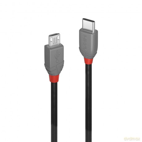 LINDY USB 2.0 Kabel Typ C/Micro-B Anthra