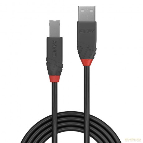 LINDY USB 2.0 Typ A an B Kabel, Anthra L