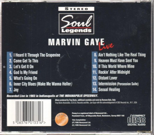 Marvin Gaye: Live [CD]