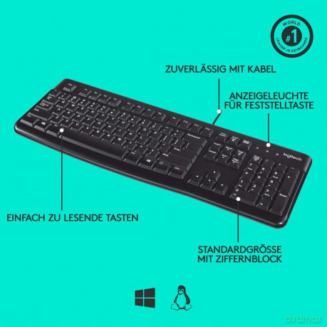 Logi Keyboard K120 schwarz