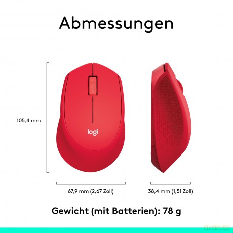 Logi SilentPlus MausM330 red