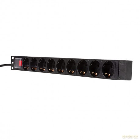 LogiLink 19" Steckdosenleiste 9fach mit