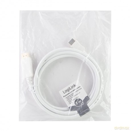 LogiLink Display Port to HDMI cable, whi
