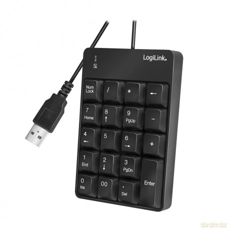 LogiLink Keypad mit USB-A Anschluss schw