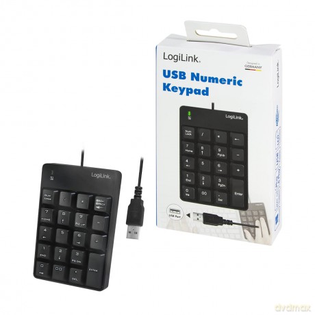 LogiLink Keypad mit USB-A Anschluss schw