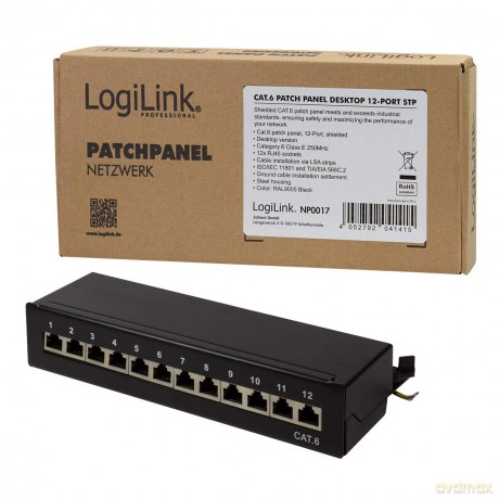 LogiLink Patchpanel Tisch/Wand Cat.6 STP