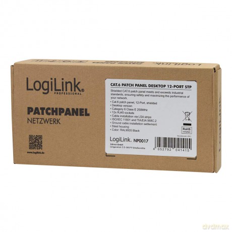 LogiLink Patchpanel Tisch/Wand Cat.6 STP