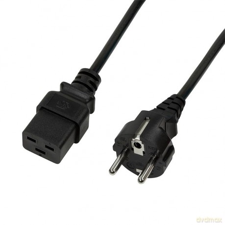 LogiLink Power Cord, CEE 7/7-IEC C19, bl