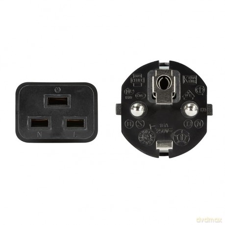 LogiLink Power Cord, CEE 7/7-IEC C19, bl