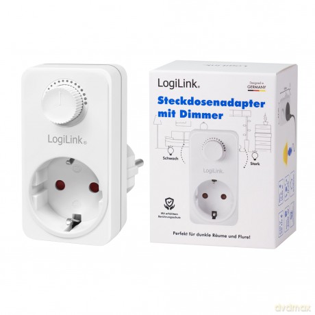 LogiLink Steckdosenadapter mit Dimmer we