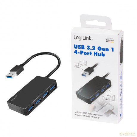 Logilink USB 3.2 HUB 4-port, Gen1 schwar