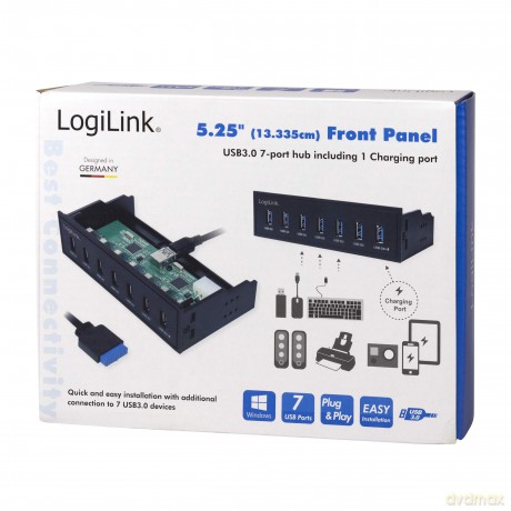 LogiLink USB HUB 3.0, 7-Port, 5,25" inte