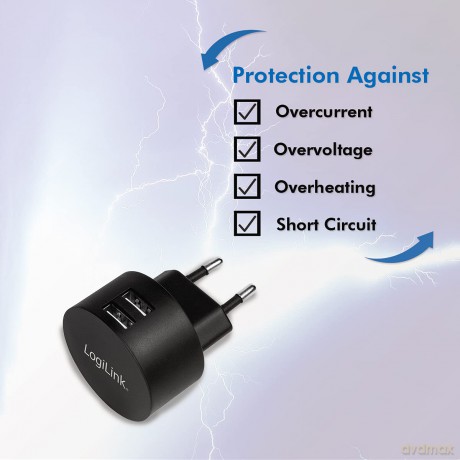 LogiLink USB Steckdosenadapter 2port,10.