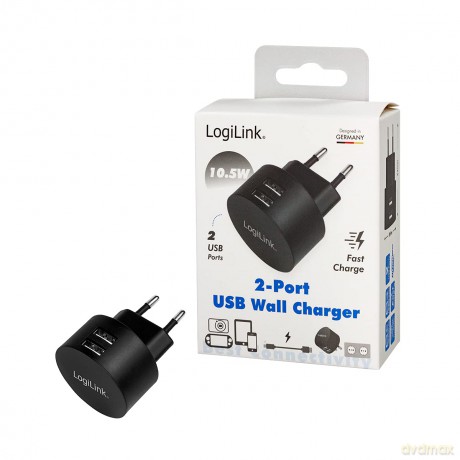 LogiLink USB Steckdosenadapter 2port,10.