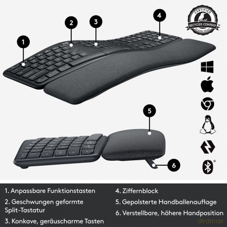 Logitech ERGO K860 for Business Tastatur
