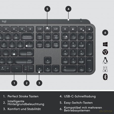 Logitech MX Keys for Business Tastatur k