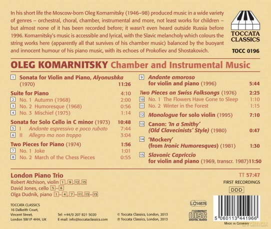 London Piano Trio-Komarnitsky:Chamber Music: London Piano Trio-Komarnitsky:Chamber Music [CD]