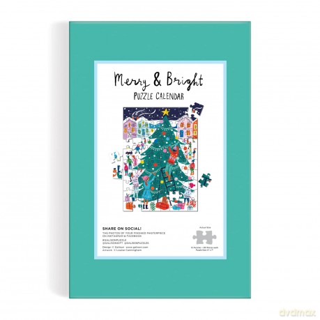 Louise Cunningham Merry and Bright 12 Days of Christmas Advent Puzzle [KSIĄŻKA]